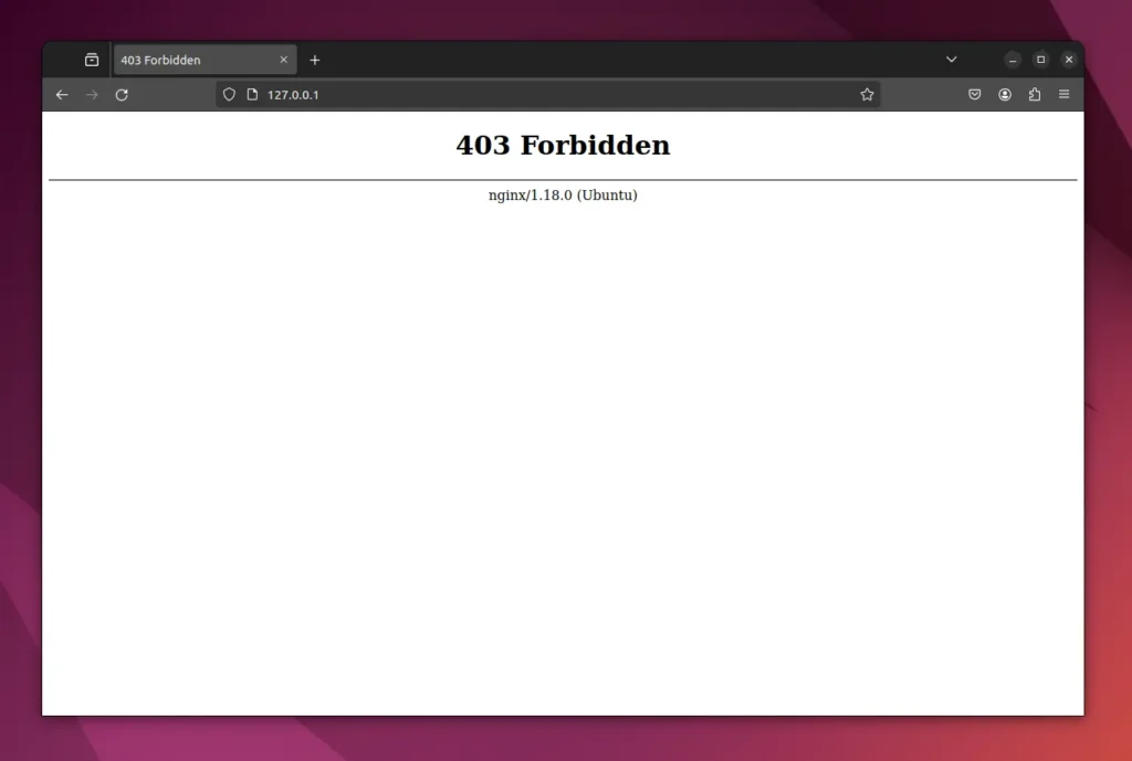 403 forbidden error mesage on nginx