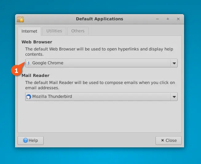 changing default browser on XFCE desktop