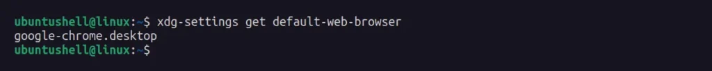 checking the default browser using xdg-settings command