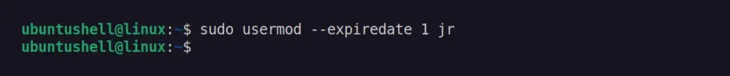 expiring user account password using usermod command